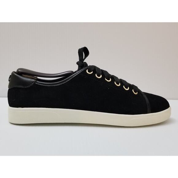 VIONIC Sunny Brinley Suede Leather Lace Up Sneakers Shoes Black Comfy Size 8 - Picture 2 of 12